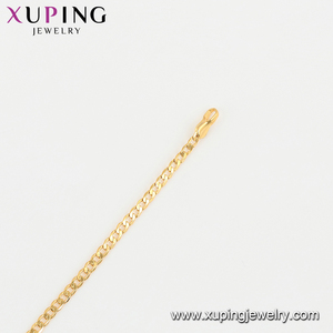 46807 Xuping แฟชั่นผู้หญิงสีทอง<span class=keywords><strong>ส</strong></span>ร้อยคอเชื่อมโยงสร้อยคอโซ่แบน - Product Image 5