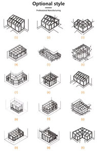 Serre de jardin compacte en aluminium 4 saisons, gazebo, design modulaire peu encombrant pour petits jardins, patios, terrasses - Product Image 6