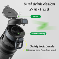 Bouteille d'eau en plastique Tritan transparente portable avec logo personnalisé en gros, bouteille d'eau à boire directement, anti-fuite, pour enfants