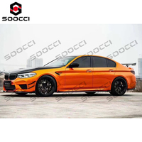 Jupes latérales en fibre de carbone sèche style TAKD pour pare-chocs avant BMW M5 F90 Série 5 G30 G31 520i 530i 540i