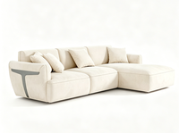 Ecksofa-Set, Leinenstoff, Modulares Sofa-Set, Wohnzimmer-Sofa, Luxuriös, Hochwertig, Modernes Sofa.