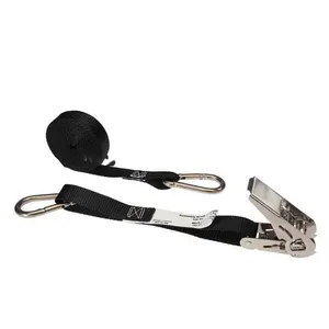 Black Ratchet Strap Tensor Para Container Amarração Com Primavera snap gancho