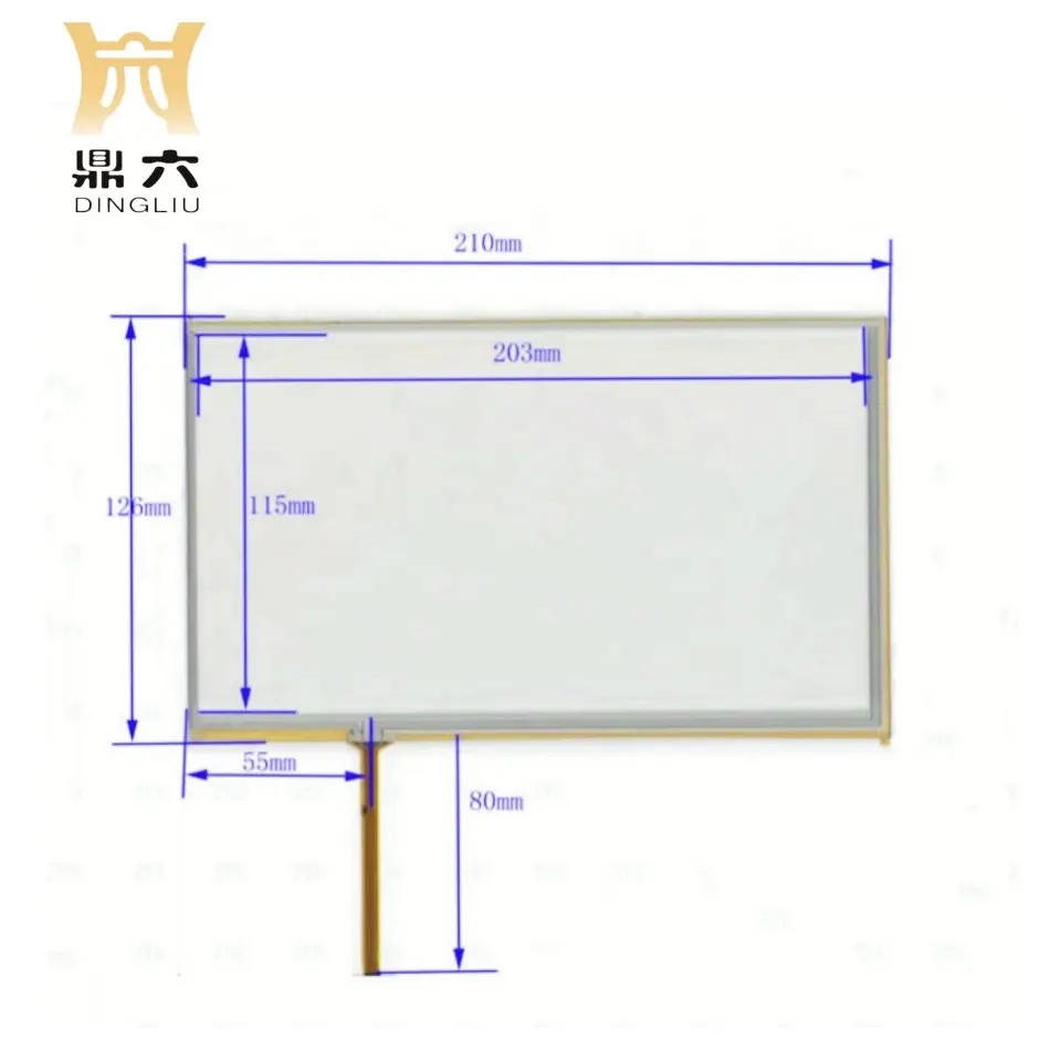 9นิ้ว4สายหน้าจอสัมผัสตัวต้านทาน210*125*1.55มม. 9นิ้วใหม่