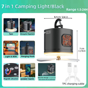 โคมไฟตั้งแคมป์ LED พร้อมพัดลม 4 โหมดแสง ไล่ยุงด้วยคลื่นอัลตราโซนิก และฐานแม่เหล็กสำหรับการตั้งแคมป์ - Product Image 2