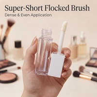 Tubo de Brillo Labial Cuadrado de PETG de 4.5ml, Pared Gruesa, Vacío, con Aplicador de Brocha Grande Jumbo para Marca Privada, Venta al por Mayor de Fábrica