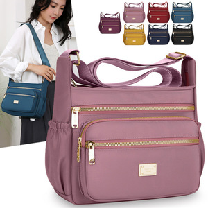 Women's Crossbody Bag Large Capacity Multiple Compartments Zipper Closure Everyday Use Shoulder Bag Horizontal Square Design - Product Image 4