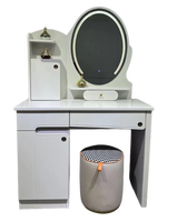 Ensemble de coiffeuse de chambre à coucher blanc, intelligent, professionnel, écologique, moderne, taille standard, mobilier de maison de luxe avec éclairage LED