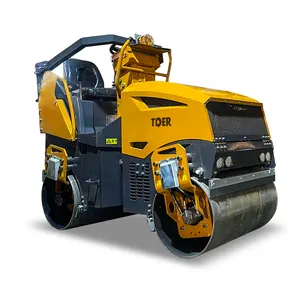 TDER Diesel Engine Powered Road Compactor Walk Behind 1.5ton Mini Roller stable quality For Sale