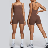 Une pièce Yoga Shorts Combinaisons Dos Nu Activewear Gym Yoga Jumpsuit Femmes