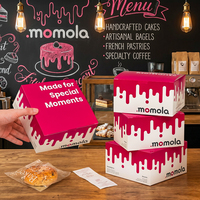 Boîtes à pâtisserie en papier recyclable imprimées sur mesure en gros, de qualité alimentaire, pour macarons, pâtisserie, mochi, emballage de beignets