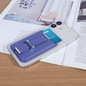 Portefeuille MagSafe avec béquille dissimulée, porte-cartes magnétique, pochette en cuir fine compatible avec le porte-cartes <span class=keywords><strong>iPhone</strong></span> - Product Image 2