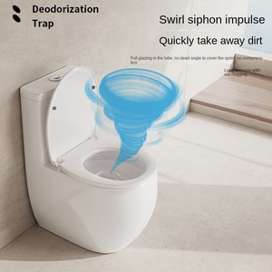 WC à siphon, couvercle intelligent ordinaire, chauffage, glaçure complète, anti-blocage, anti-odeur, montage au sol, moderne et simple - Product Image 3