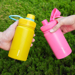Hot Sale Custom Logo OEM Design 350ml Double Wall Insulated Sport Water Bottle Portable Creative Kid Water Bottle With Straw Lid - Product Image 3