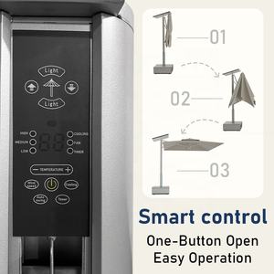Sombrillas y bases para patio <span class=keywords><strong>de</strong></span> nueva llegada, con energía <span class=keywords><strong>solar</strong></span>, ruedas móviles, rectangulares, impermeables, con aire acondicionado. - Product Image 3