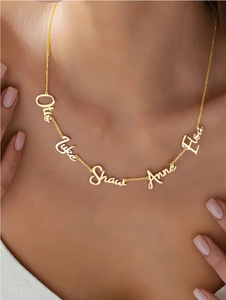 Collar con Colgante <span class=keywords><strong>de</strong></span> Acero Inoxidable Personalizado con Nombre, Collares con Colgante <span class=keywords><strong>de</strong></span> Estilo Múltiple para Regalo <span class=keywords><strong>de</strong></span> <span class=keywords><strong>Aniversario</strong></span> o Cumpleaños - Product Image 4