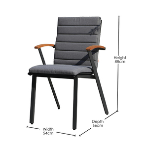 OSMEN ASCOT-Silla de comedor de exterior con respaldo de ratán, sillón de aluminio para uso en jardín y <span class=keywords><strong>terraza</strong></span> - Product Image 5