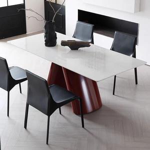 โต๊ะรับประทานอาหารหินอ่อนสไตล์มินิมอลอิตาลี รูปทรงสี่เหลี่ยมผืนผ้า ดีไซน์ทันสมัย โครงสร้างแข็งแรง สำหรับห้องนั่งเล่น - Product Image 3