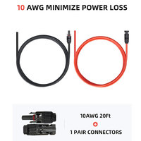 Connecteur de câble d'alimentation en fil de cuivre IP67 mâle femelle solaire photovoltaïque 4mm 6mm DC câble d'extension de panneau solaire Pv