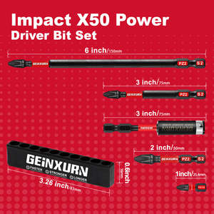 Juego de Destornilladores de Impacto Geinxurn, Listo para Enviar, 10 Piezas con Puntas de 25/50/75/150 Ph - Product Image 2