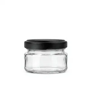 Glass <b>Jar</b> 25 ML Metal Twist off 48 Mm Screw Neck <b>for</b> Honey Spices Sauce Cosmetic Custom Logo Available - Product Image 2