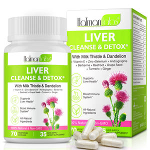 Hatmanlabs 70カプセルミルクシスルタンポポ根ハーブサプリメント肝臓クレンズデトックス修理サポート肝臓カプセル - Product Image 1