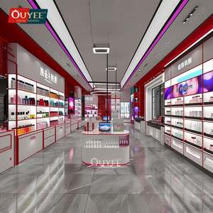 ชั้นโชว์วิกทำจากแก้วใส่เครื่องสำอางชั้นโชว์เครื่องประดับดีไซน์3D - Product Image 2