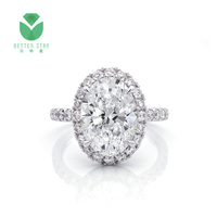 Bague de fiançailles Betterstar Classic avec halo de diamants de laboratoire taille ovale, en or blanc 18 carats PT950 plaqué or, 1 carat DE VS certifiée IGI