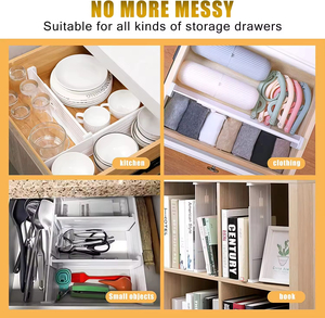 High Quality Expandable <b>Drawer</b> Divider Organizer New Design <b>Plastic</b> Adjustable Separators for Kitchen Clothing Jewelry <b>Storage</b> - Product Image 3