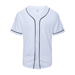 Kaos Baseball Berkualitas Tinggi, Kustom, Model Kancing Depan, Olahraga, Nama Bordir Personal - Product Image 1