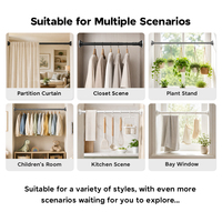 ARODDY Tringle à Rideaux Extensible Robuste en Métal Anti-Affaissement de 32 mm, Sans Perçage, Micro-Ajustable, 62,9-118,1 Pouces, pour Plus de 1300 Clients