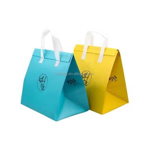 Sacs isothermes jetables personnalisés pour livraison, multicolores, sacs à emporter isolés pour aliments chauds/froids avec poignée - Product Image 1