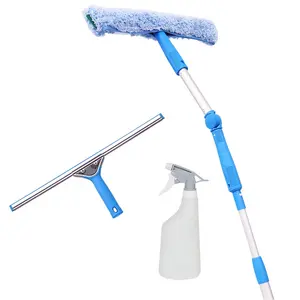 Cleaning tool accessories supplier 25cm extendable telescopic microfiber window cleaner for commercial use