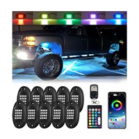 8/10/12 vainas RGB LED Rock luces con APP/RF luces de freno remotas, luces de neón multicolor 12V para camión Jeep ATV UTV