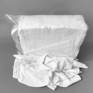 Trapos de limpieza blancos de toalla 100% algodón recuperado, trapos de limpieza industriales para limpieza - Product Image 1