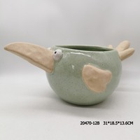 Maison jardin décoration en céramique animal oiseau mignon dessin animé pot de fleur pour enfants chambre salle à manger hôtel