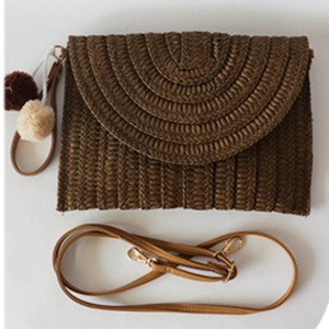 Sac à main d'été bohème personnalisé <span class=keywords><strong>en</strong></span> <span class=keywords><strong>paille</strong></span> tressée, sac de plage de luxe pour femme, <span class=keywords><strong>pochette</strong></span> de soirée, sac bandoulière à pompons - Product Image 3