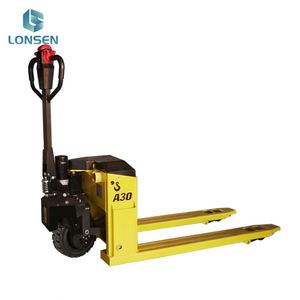Chariot élévateur à palettes tout-terrain hydraulique entièrement électrique 3T avec roues en nylon/PU, rayon de braquage court, moteur - Product Image 1