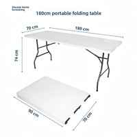 Table pliante en PVC moulé par soufflage, chaise d'extérieur, banc domestique simple et portable, réglable en hauteur, moderne et minimaliste
