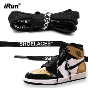 iRun Hottest Sneaker Sports custom Shoelaces Print Brand Logo Flat Laces with Customized Packaging Provide free artwork