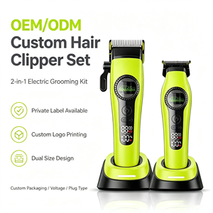 Cortadora <span class=keywords><strong>de</strong></span> Pelo Profesional Recargable 2 en 1 para Salón, 8000 RPM, Inalámbrica, Recortadora <span class=keywords><strong>de</strong></span> Barbero con Base <span class=keywords><strong>de</strong></span> Carga, Cuchilla DLC, Mango <span class=keywords><strong>de</strong></span> Plástico - Product Image 1