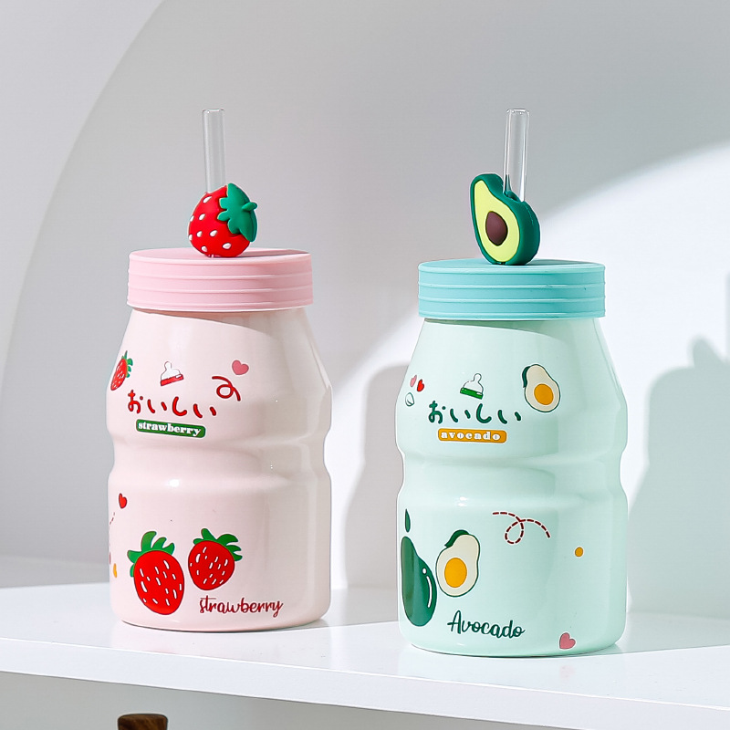Формованная керамическая кружка и бутылка для воды с крышкой, чашка для сока