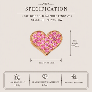 Mini colgante de corazón con zafiro rosa natural, chapado en oro de 18 quilates, delicado y elegante, joyería fina para damas, para uso diario, bodas, colgante personalizado. - Product Image 3