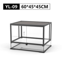 Terrarium pour reptiles, cage en verre pour caméléon, dragon barbu et gecko, avec ouverture frontale et design ventilé