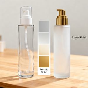 Botella de Vidrio Vacía de Lujo de 20 ml, 30 ml, 100 ml, con Cabeza Dosificadora Blanca Brillante para Esencia, Loción, Cosméticos, Protector Solar, Tónico - Product Image 4