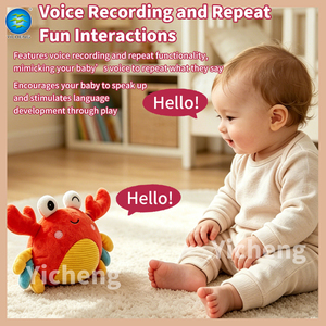 Giocattoli Elettrici a Forma di Granchio in Peluche, Interattivi con Suoni e Salti, Giocattolo Sensoriale Ricaricabile per Bambini - Product Image 2
