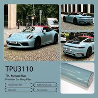 Film Premium TPU Meisen Bleu à Changement de Couleur, Résistant aux Rayures, Protection UV 90%, Robuste et Durable pour Personnalisation et Amélioration du Style de Véhicule