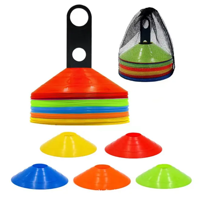 Cones de disco de futebol para treinamento de futebol, suporte de cones de agilidade para equipamentos de prática de basquete e treinamento esportivo, 20 unidades