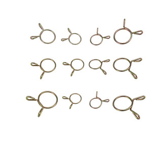 Colliers de serrage réglables en acier Mn65 à double fil, galvanisés, pour tuyaux et flexibles, pinces à ressort en fil métallique - Product Image 2