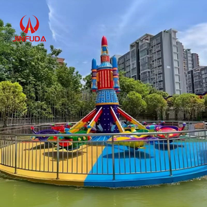 Manège extérieur coloré sur le thème des fusées à commande manuelle, équipement d'amusement extérieur pour enfants, directement de l'usine - Product Image 1