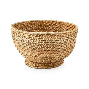 Cesta de Mimbre Hecha a Mano de Alta Calidad para Servir Alimentos, Almacenar Frutas y Decorar el Hogar, Artesanía Ecológica de Tejido de Bambú - Product Image 1